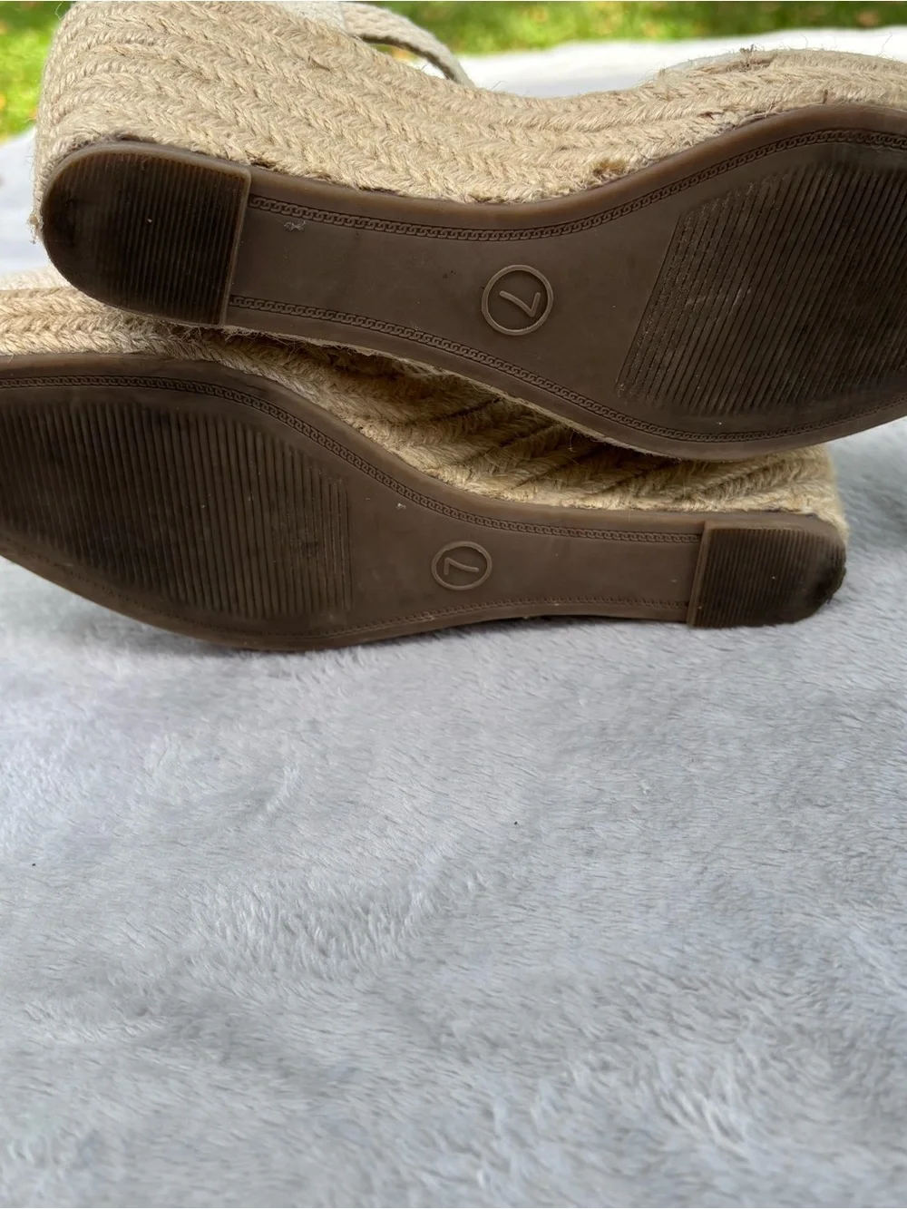 A New Day Women's Olivia Rounded Toe Espadrille Wedge Pumps, Cream Size 7 READ